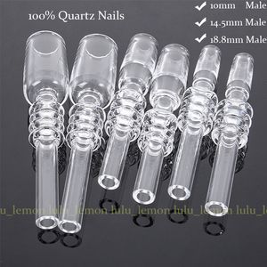 Vente en gros 100% Quartz Nails Mini Nectar Collector Kit Quartz Nail Smoking Accessoires 10mm 14mm 18mm Filtre Conseils Paille Tube Verre Réservoir Pour Narguilés GQB19