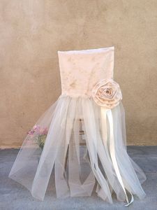 2016 kant 3d bloem bruiloft stoel sjerpen vintage romantische tule stoel covers floral bruiloft levert goedkope bruiloft accessoires