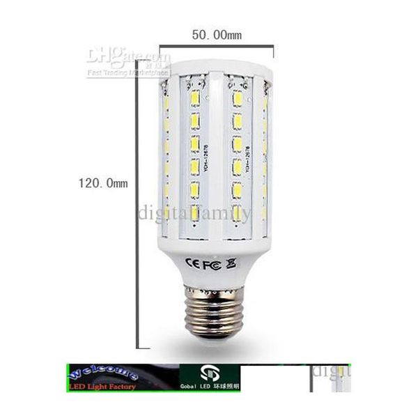 2016 Ampoules LED 30 pièces Corn BB Light 15W E27 Bbs E14 B22 5630 Smd 60 1800Lm Lampe à économie d'énergie 110V130V 220V240V Haute puissance par Drop Deli Dhjem