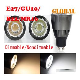 2016 LED -lampen 5 -delige real high power 9w cob bb spotlight 840 lumen gu10 e27 b22 koel wit warm dimmable niet -stimuleerbare lamp indoor lighti dhr5x