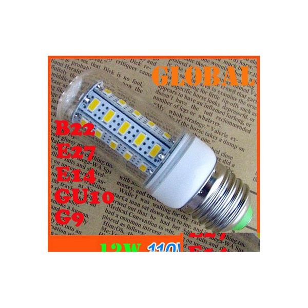 2016 Ampoules LED E27 Bbs 12W 1020 Lumen SMD 5730 5630 Puce avec ER 36Leds Gu10 E14 B22 G9 110V 240V Lumières Lampe de maïs Drop Delivery Lighting Dheks