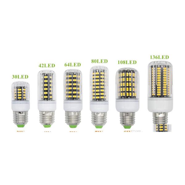 2016 Ampoules LED E27 E26 E14 Gu10 G9 B22 Lumière Bureau Maïs Bb Super Lumineux 5733 Smd 7W/12W/18W/22W/25W/35W 136 Leds Chaud/Blanc Via Dhs Drop Dh78T