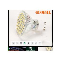 2016 LED BULBS GLAS GU10 E27 E14 MR16 Spotlicht 5W 350 Lumen Warm /Cool Wit 60 LEDS 3528 SMD BB LAMP 220240V 110130V Indoor Drop Deli DHC5K