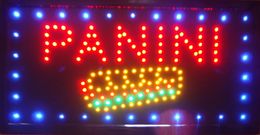 2016 LED Panini Open Store Neon Lighted Sign Direct Selling Aangepaste Graphics 10x19 Inch Indoor Ultra Bright