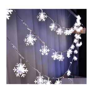 2016 LED Strings 10m 70 Led Christmas Lights Snowflake Lamp AC 220V Holiday Lighting voor buiten/bruiloftsfeest Decoratie Gordijn String D DHWLL