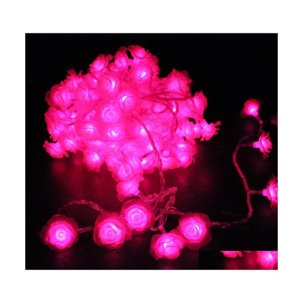 2016 Led Strings 20X 10M Guirlandes 100 Colorf Rose Fleur Décoration De Vacances Lampe Festival De Noël Jardin Intérieur / Extérieur Goutte Del Dhftz