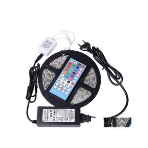 2016 LED Strips Prijs Strip Licht RGBW 5M 5050 SMD 300 LED Waterdichte IP65 Toevoegen 44Key Controller 5A voeding met retailpakket Christus DH06N