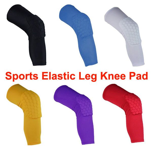 2017 Leg Sleeve respirant Genouillère Protection Sports Care Gym basketball baseball Support Genouillère chaussette Élastique nid d'abeille genouillère Protectiv