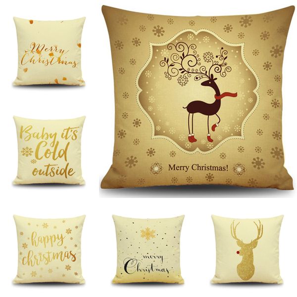 2016 joyeux noël Style taie d'oreiller noël nouvel an cadeau renne lettre taies d'oreiller canapé oreiller voiture housses de coussin