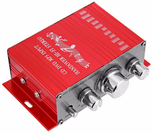Mini amplificateur stéréo de voiture automatique 2 canaux Audio Support CD DVD MP3 entrée pour Nehicle coffre moto Hi-Fi 12V lecteur Audio