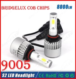 2016 NIEUWE 1 Set S2 9005 HB3 60 W 8000LM LED Koplamp Systeem Licht Kit Bridgelux COB Chips 2 Side Alles in een Koplamp Rijden Lamp R3255207