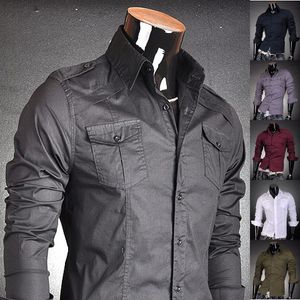 2016 nueva llegada para hombre venta caliente diseñador de moda de negocios de algodón traje de fitness camisa de vestir occidental nivel superior 7 colores 5 tamaños 8001