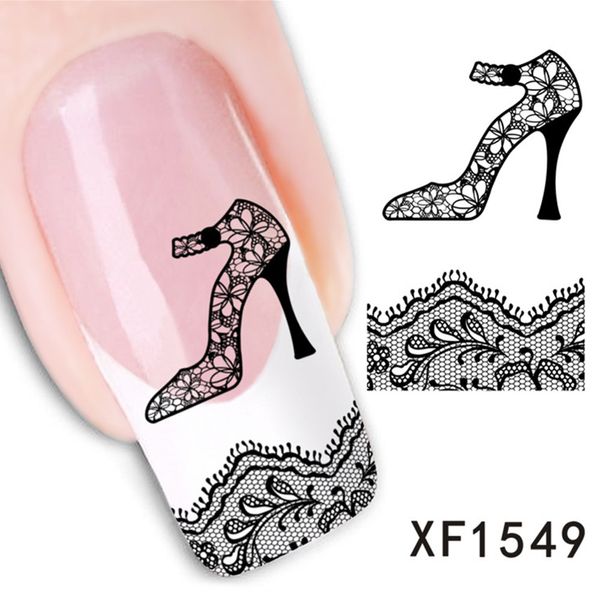 2017 nouveauté femmes Nail Art autocollants talons hauts bourgeon soie Animal rouge lèvre dessin animé mignon 3D conception bricolage ongles produits offre spéciale