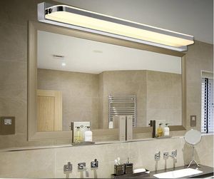 Luz de espejo LED de acrílico para baño SMD5050, mini estilo, apliques de pared LED impermeables, luz frontal, luz led de tocador de acero inoxidable