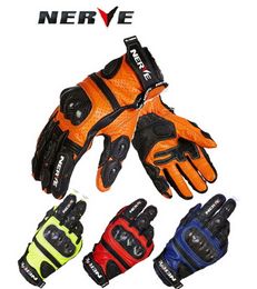 2016 Nuevo auténtico alemán NERVE KQ-1102 Guantes de moto de campo traviesa de fibra de carbono y guantes de caballero de moto de cuero marcas populares