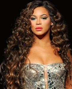 2022 coiffure brésilienne de beyonce perruques avant de style long vague profonde en stock 100% cheveux blonds en dentelle faite