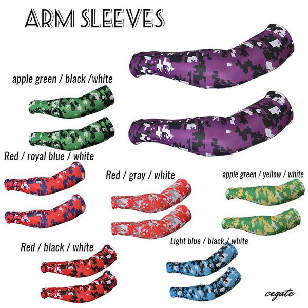 2017 nouveau Camo Compression Sports Arm Sleeve Moisture Wicking softball, baseball, cyclisme elite arm sleeve 121 couleurs
