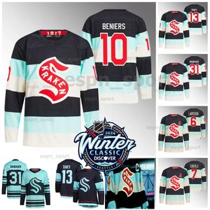 Kraken 10 Matty Beniers 2024 Jerseys clásicos de invierno Yanni Gourde Andre Burakovsky Jamie Oleksiak Jared McCann Eberle Adam Larsson Vince Dunn Yanni Brian Dumoulin