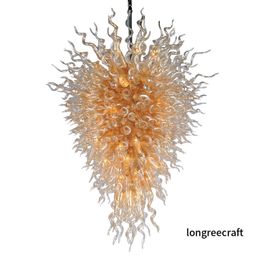 2022 Nieuw ontwerp Gold Glass Kroonluiers Lampen voor eetkamer Art Murano Style Glass Kroonluchter met LED -lampen Licht gemaakt in China Hanging armatuur Decor LR380