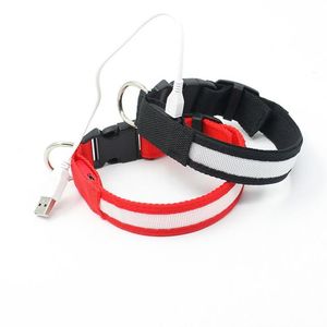 2016 nouveau chien fournitures USB LED colliers de chien sangle batterie Rechargeable 3 tailles 6 couleurs livraison gratuite Xcqjg