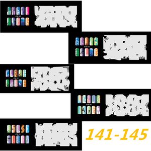 2017 New Fashion Airbrush Nail Stencils Set 141-150Tools Diy Airbrushing 10 x Modèle Feuille pour Airbrush Kit Nail Art Peinture