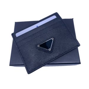 Zwart Echt Leer Creditcardhouder Portemonnee Klassieke Zakelijke Heren Id-kaarten Case Portemonnee 2023 Nieuwe Mode Slanke Pocket Bag Pouch