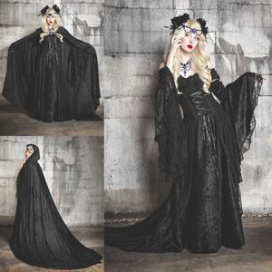 Halloween-kostuums Fancy Prom Dress Off Shoulder Vampires Devils Cosplay Kostuum Lange Mouw Custom Made Victoriaanse Baljurk