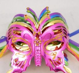 2016 Nouveau masque d'Halloween Enfants Masquerade Masque Dessin coloré ou motif Placing papillon Princesse colorée 2524555