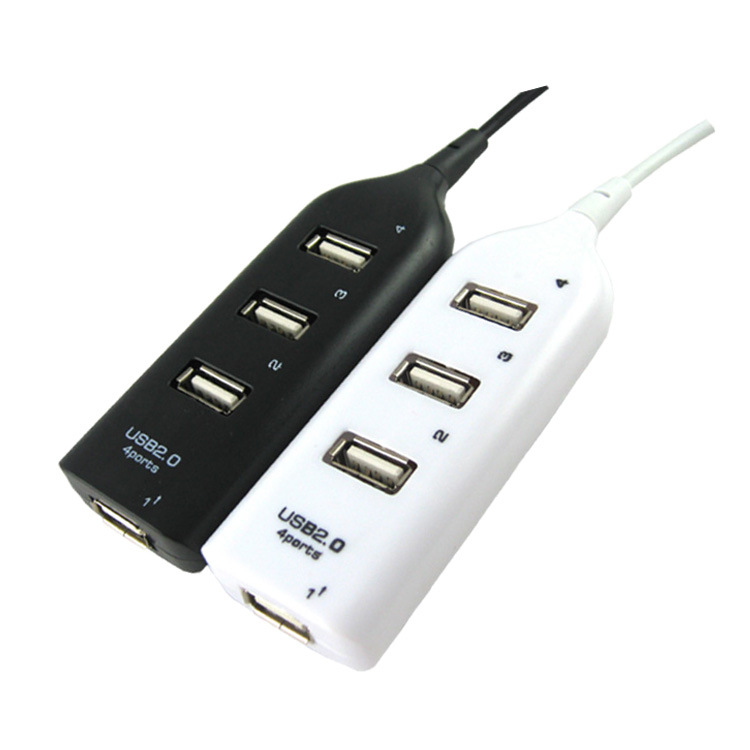 2016 Ny hög hastighet 4 port mini USB 2,0 nav för bärbar dator svart vit # 3154