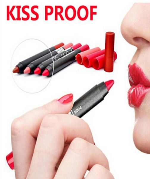 2016 Nouveau maquillage MN Coupe antiadhésive Not Fade Crayonstyle Lip Pen Kissoproofroproof Batom Soft Lipstick Durable Kiss Proof étanche9665955