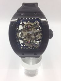 2016 Nieuwe Patroon Luxe Horloges Fashion Watch Nieuwe volledige functie 45mm Hollow Tourbillon Black Heren Polshorloge Automatische rubberen riem