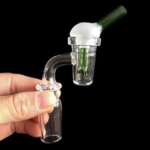 Quartz Banger met Dabble en Cap 2IN1 quartz nail 10mm 14mm 18mm vrouwelijk/mannelijk clear joint dab rig carb cap roken accessoires