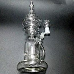 Glas Water Bongs 10.5 "Inch spiraal Tall Rig met inline perc met 14 mm spiraal ontworpen, twee functies Glas Recycler