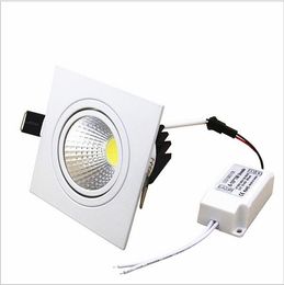 Foco empotrable Led cuadrado COB, iluminación de techo regulable, 7W/9W/12W/15W AC85-265V