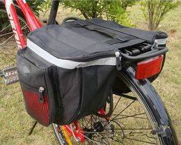 2016 Nouveau Étanche En Plein Air Noir Vélo Vélo Selle Sac Vélo Sacs PVC et Nylon Étanche Double Côté Arrière Rack Queue Siège Sac Sacoche