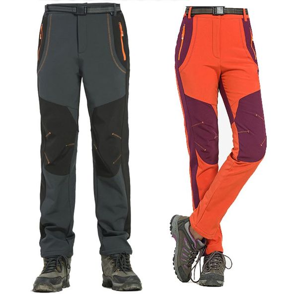 2021 nuevos pantalones de senderismo de invierno para hombres y mujeres, pantalones Softshell para exteriores, impermeables, a prueba de viento, térmicos para acampar, esquiar, escalar RM032