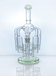 Verbazingwekkende glazen waterpijpcollector booreiland rookpijp met 5 percs kom 14 mm mannelijke connector (GB-291)