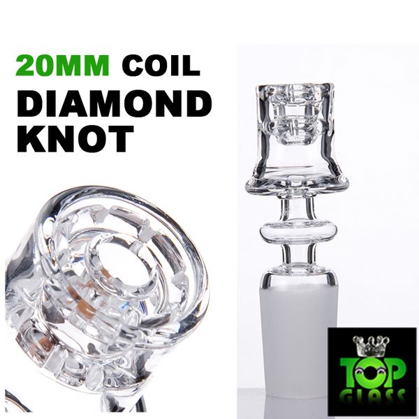 Plus récent en gros Double Stack Stacker diamant nœud Quartz Enail Domeless avec 10/14 / 19mm Frosted Homme Femme Joint.For bobine de chauffage de 20 mm.