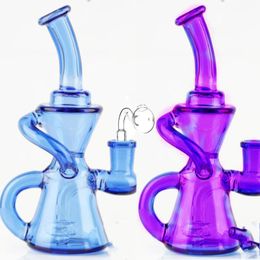 8,3 pouces verts violets verts foncées foncées bleu bleu fab fabulent un œuf recyler dab gréement en verre bongs bangs à huile 14 mm banger