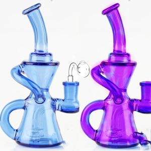 8,3 inch paars groen groengroen blauw waterpijp fab ei-recyler Dab rig glazen water waterpijpen 14 mm olieverbrander banger