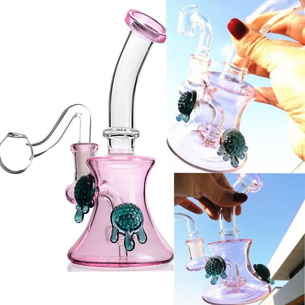 Base de bécher Bongs Tuyaux d'eau en verre de fumée Narguilés Plates-formes pétrolières 14mm Joint Heady Bong d'eau en verre 7,0 pouces