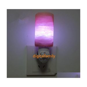 2016 Nachtlichten Natural Himalayan Zout Led Licht Decoratieve luchtzuiveringswerk Wandlampen Cilinder kwekerij Lamp Crystal US/UK Drop Delivery L DHU1J