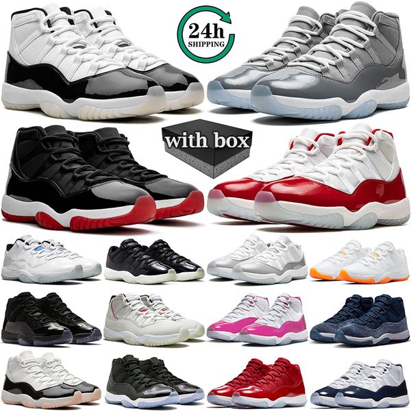 Jubilee 25e anniversaire 11 chaussures de basket-ball pour hommes 11s jumpman concord casquette et robe légende bleu métallisé argent baskets de sport