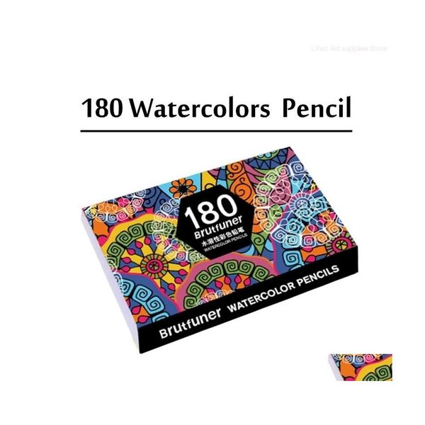 2016 Crayons Premium Soft Core 180 Ensemble de crayons de couleur à l'eau pour Adt Coloring Books Ding Aquarelle 201102 Drop Delivery Office School Bus Dhz1K