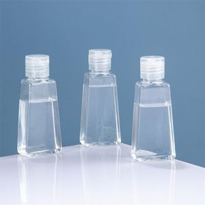 Botella de plástico PET de 30 ml y 60 ml con tapa abatible Botellas de desinfectante de manos vacías Envase cosmético recargable