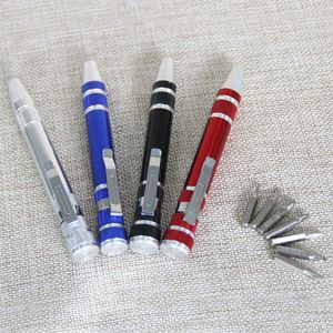 8 in 1 Precisie Magnetische Pen Stijl Schroevendraaier Schroef Bit Set Sleuf Phillips Torx HEX V1.5-3.5 Repareer Draagbare DIY Tool DHL