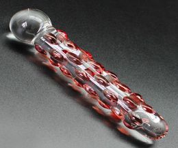 2016 Promotion Promotion énorme Sex Shop Consoladores Fashion Red Reck Glass Pinis coloré Dildo Wand Masturbation Sex Toys ADU6655566