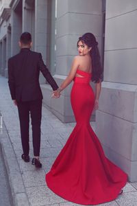 2016 Rood Sexy Saoedi-Arabië Prom Jurken Goedkope Aarische Abaya Mermaid Prom Dress Partyjurken Vestidos Labera Feestjurk Avondjurken