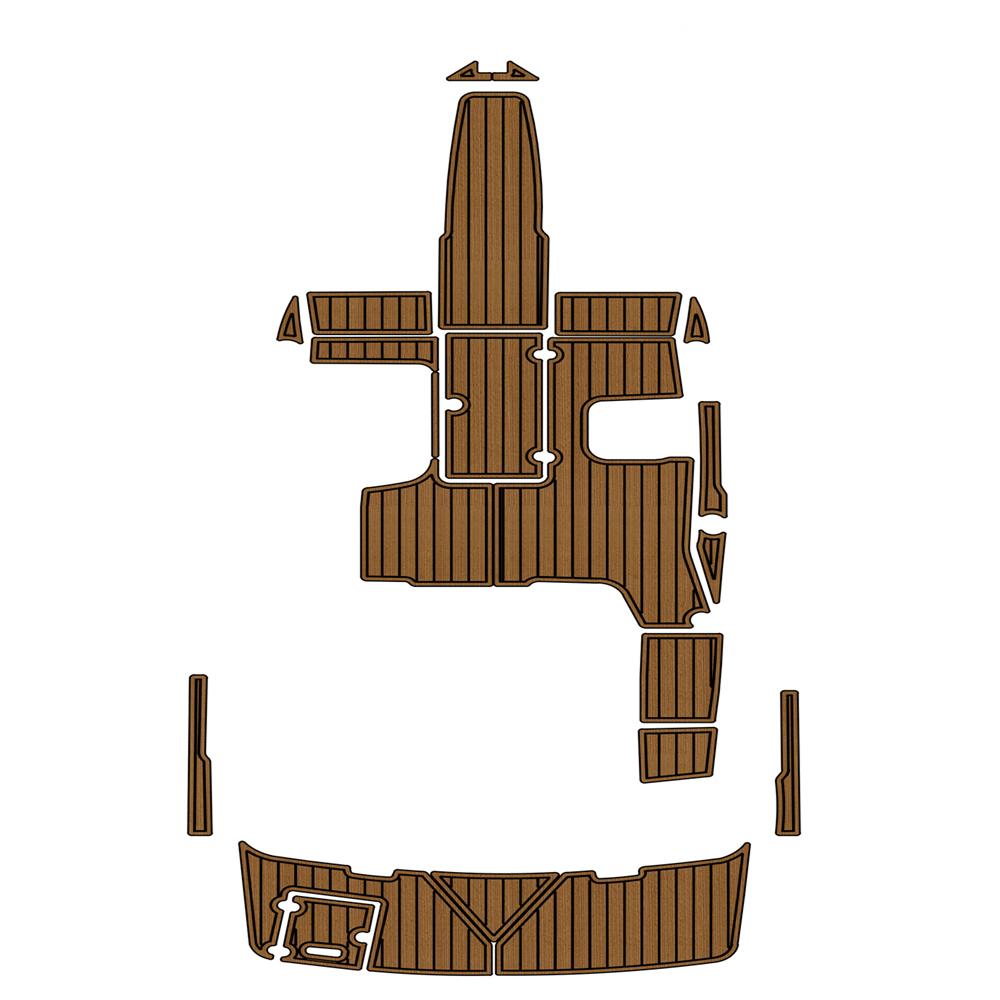 2016 Regal 1900 ES Badeplattform, Cockpit-Pad, Boot, EVA-Schaum, Teakdeck, Bodenmatte, Rückseite, selbstklebender SeaDek-Boden im Gatorstep-Stil