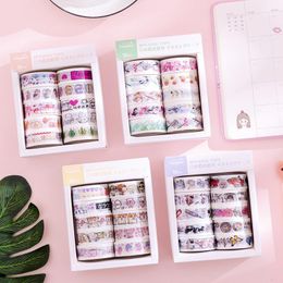 10Rolls Plakband Kawaii Washi Tape Donuts Cartoon Masking DIY Decoratieve Wrapping Craft Patroon voor Kunst Kaart Decoraties 2016